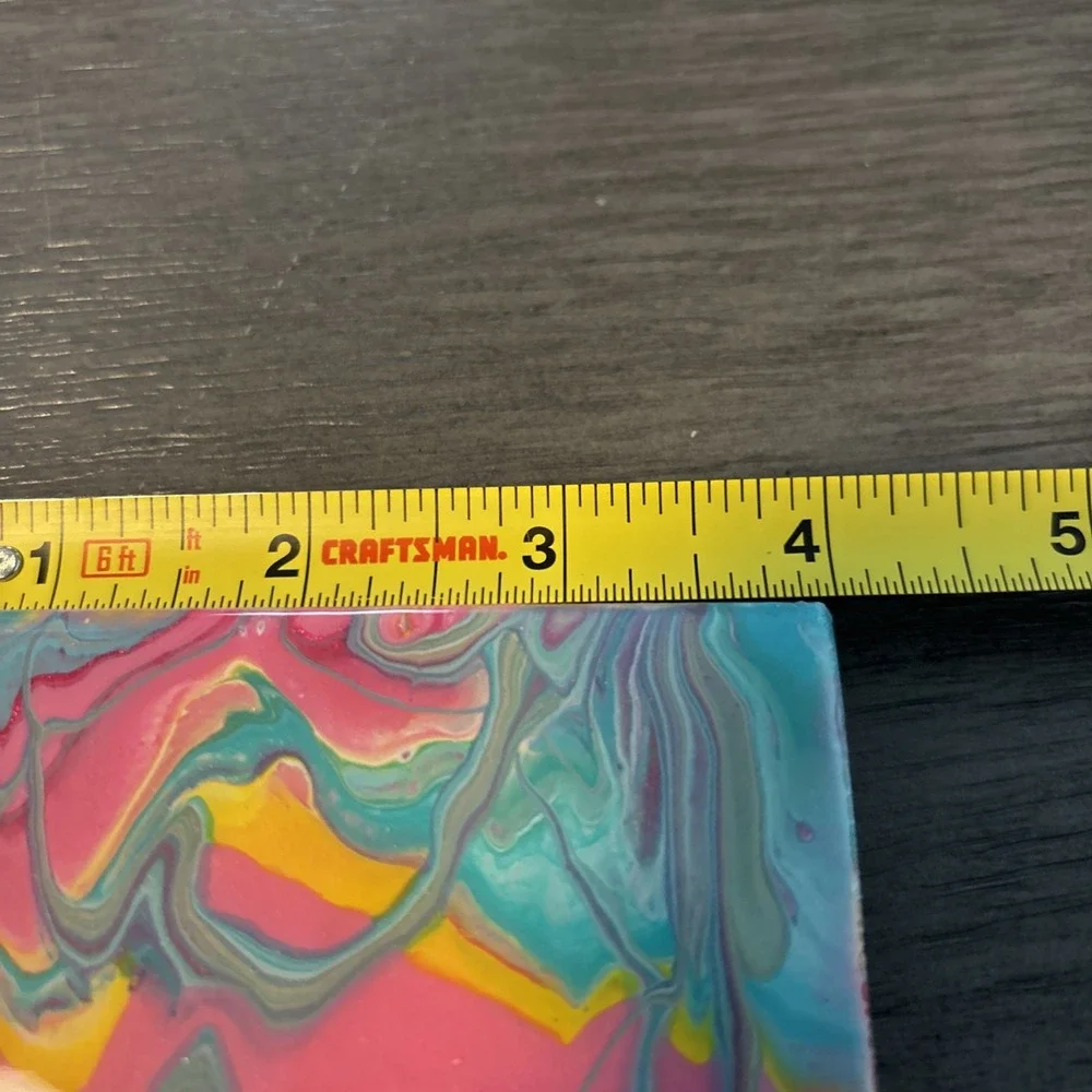 Acrylic Pour Painted Square‎ Wood With Epoxy Resin Coasters Set Of 4
